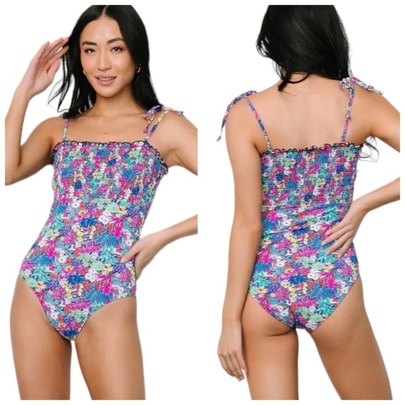 NWT Baltic Born Beach Joy Bikini Nikki FlorL Smocked One Piece Swim Suit - Picture 8 of 8